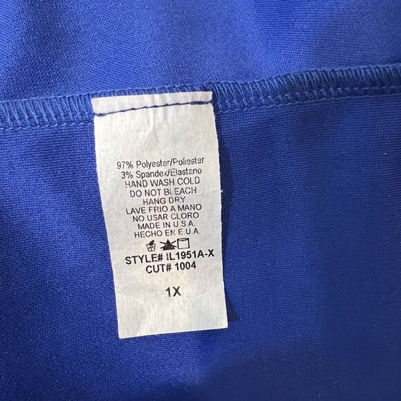 ILLord NWT Dress Size 1X Blue Grace Asymmetrical Ruffle Sleeve High Low Midi - Picture 6 of 7